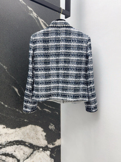 New arrival in early spring:style woven tweed jacket