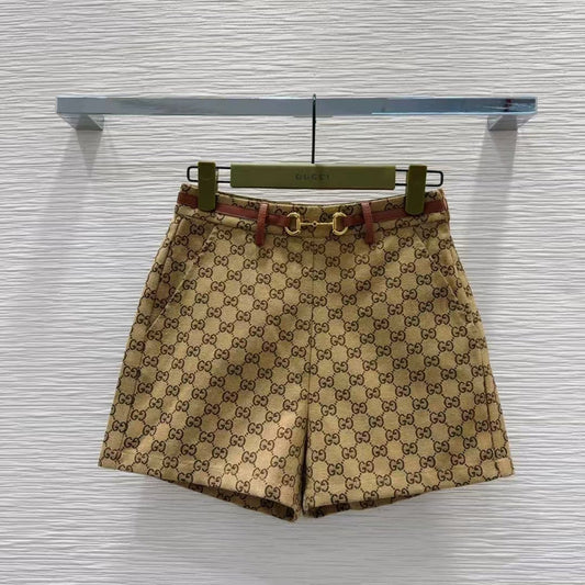 25ss classic double G presbyopia series high waist a line shorts