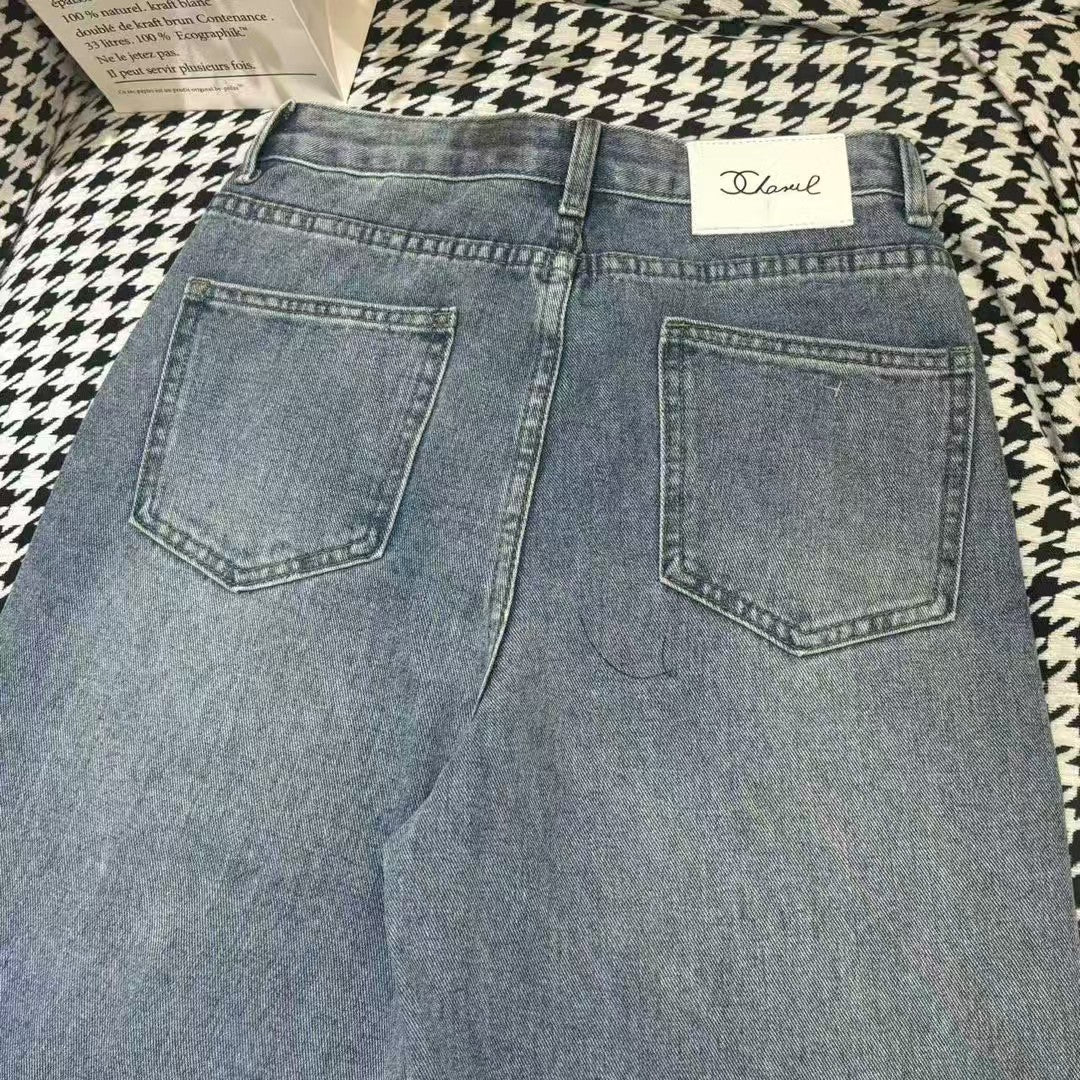 25 pocket double c towel embroidered denim trousers