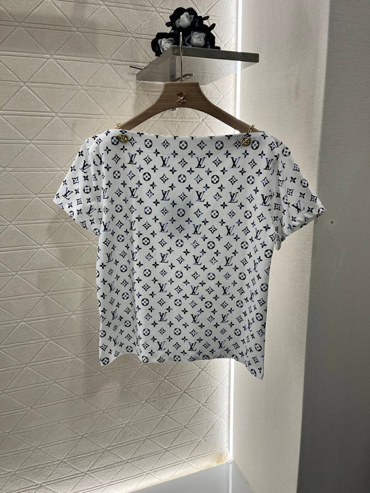 25ss round neck printed chain T-shirt