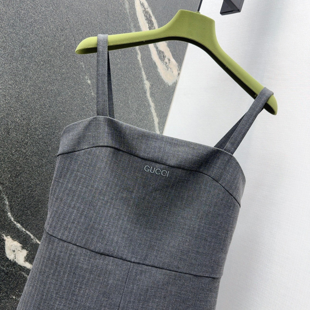 25 Spring and Summer New Twill High-grade Gray Jumpsuit