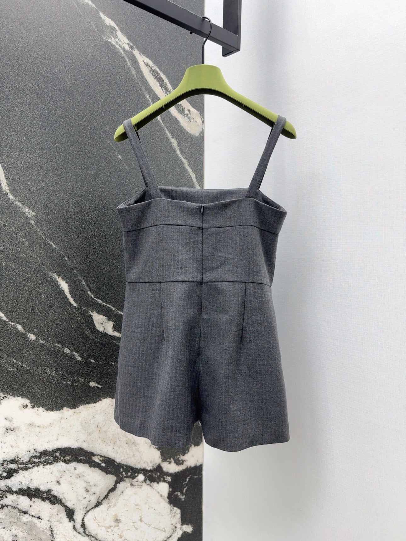 25 Spring and Summer New Twill High-grade Gray Jumpsuit
