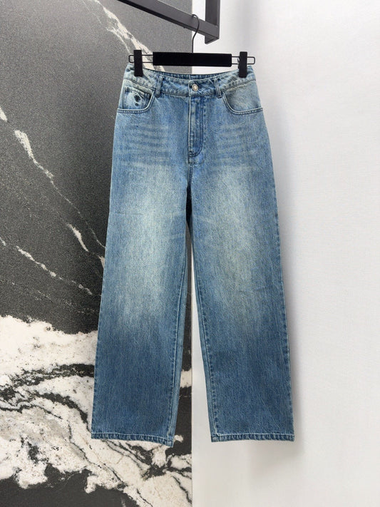 Vintage washed blue jeans