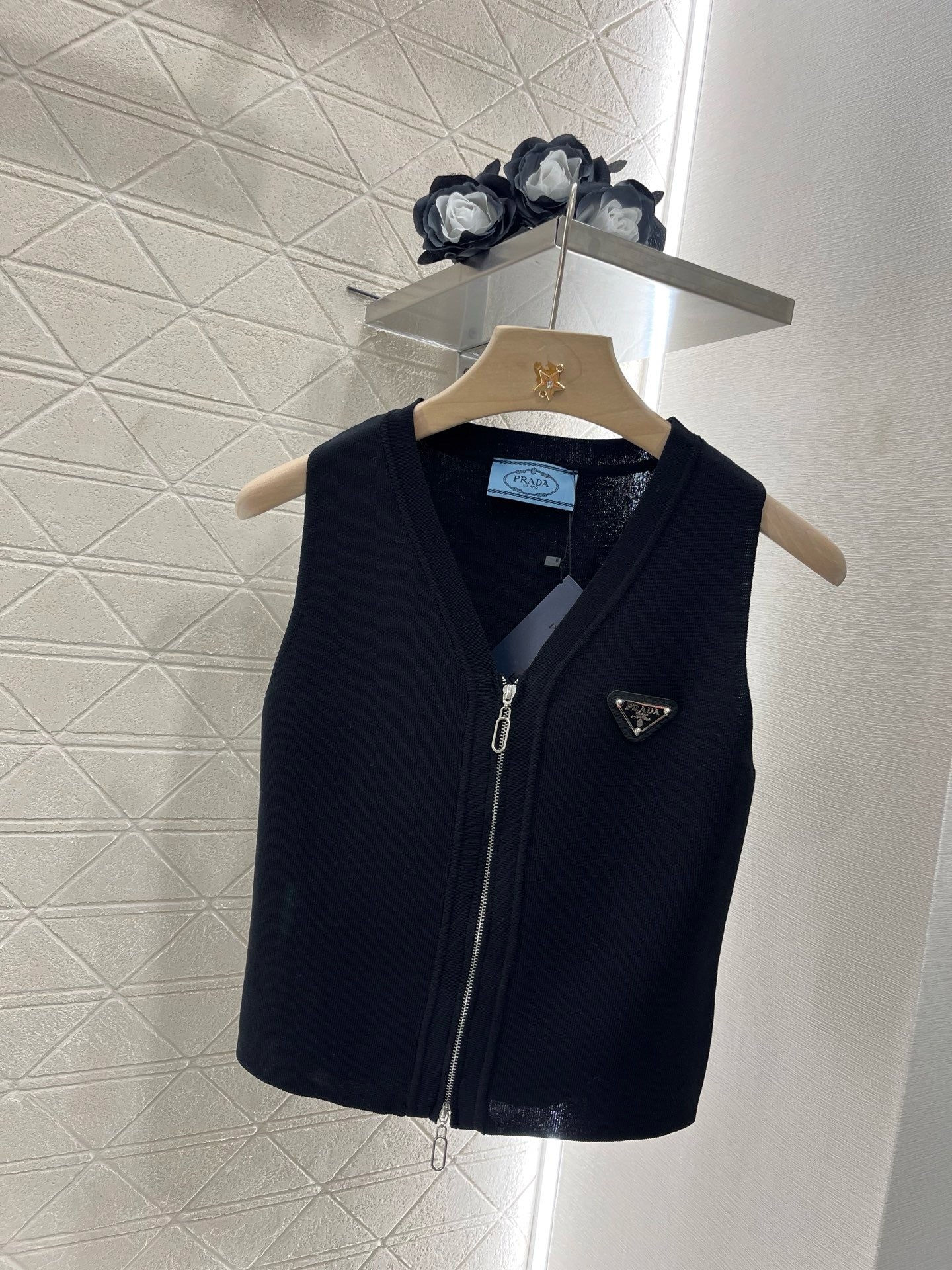 25SS New Arrival Zipper Knit Vest