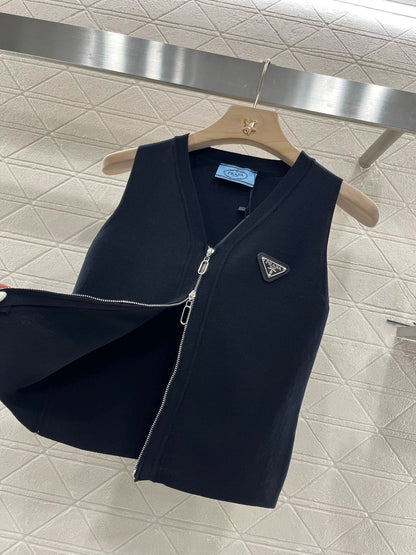 25SS New Arrival Zipper Knit Vest