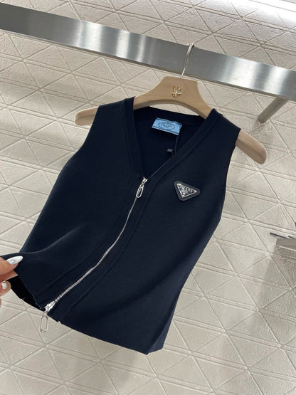 25SS New Arrival Zipper Knit Vest