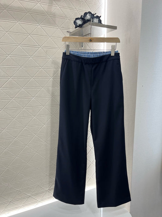 25SS New Arrival Plaid Stitching Suit Straight Trousers