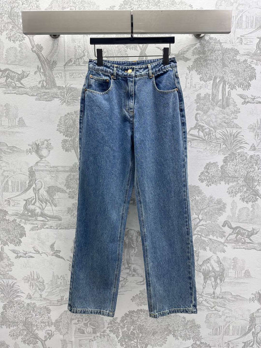 25 New Arrivals Letter Embroidered Denim Pants