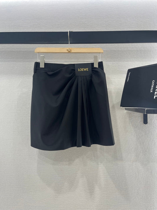L 25 Leather label pleated chic half skirt
