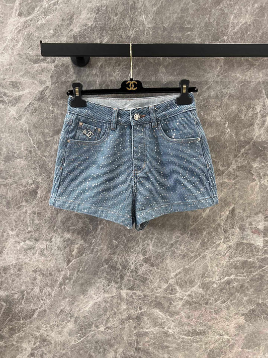 C 25 Sequined denim shorts