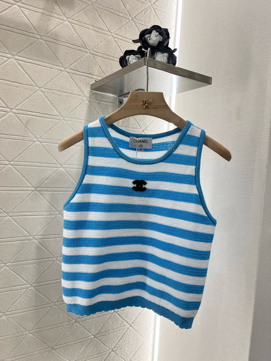 25ss New Striped Knit Vest Wool