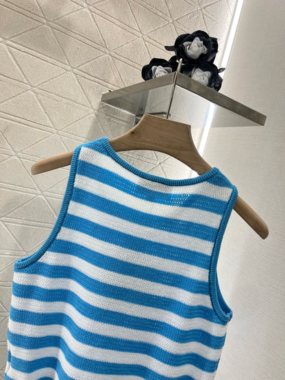 25ss New Striped Knit Vest Wool