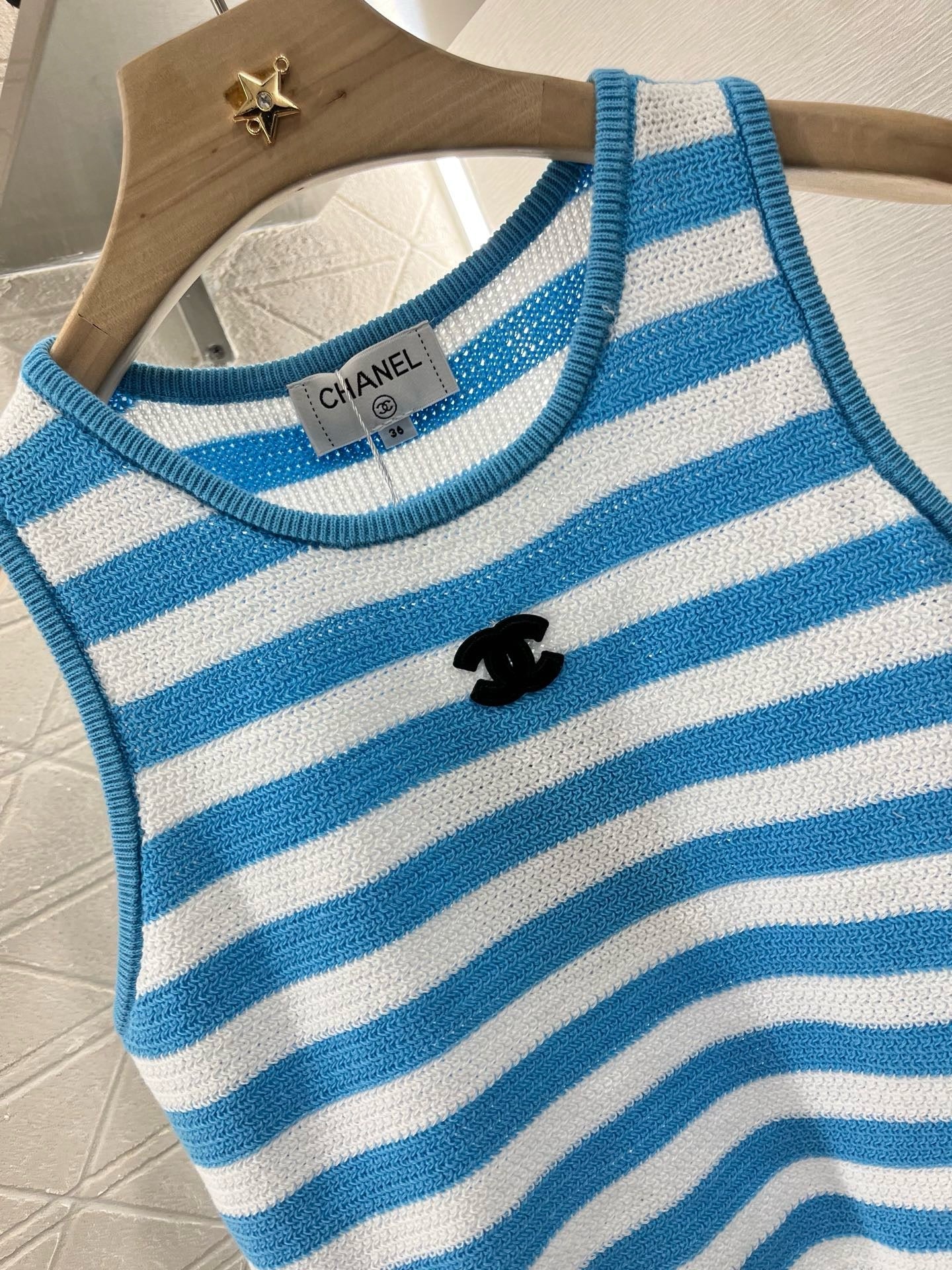 25ss New Striped Knit Vest Wool
