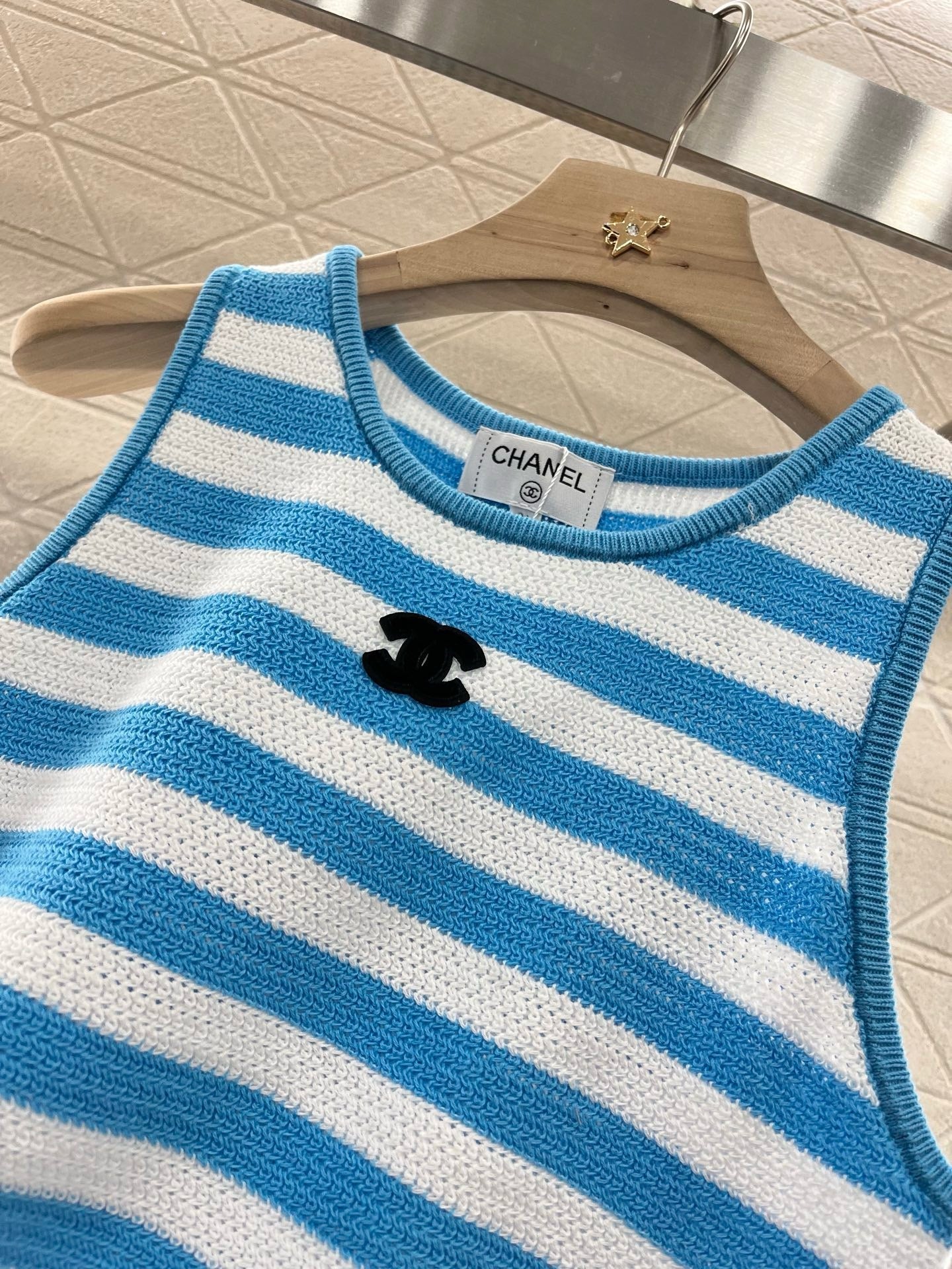 25ss New Striped Knit Vest Wool