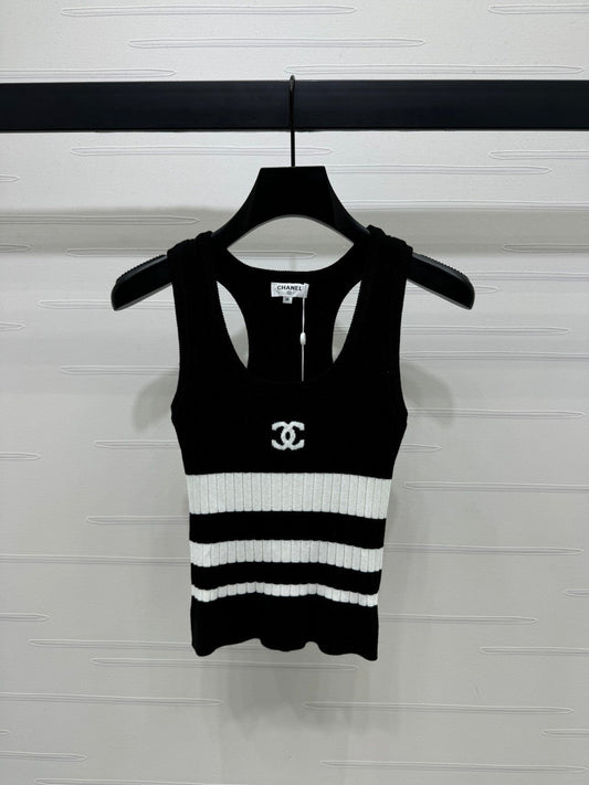 C 25 Colorblocked Striped Knit Vest