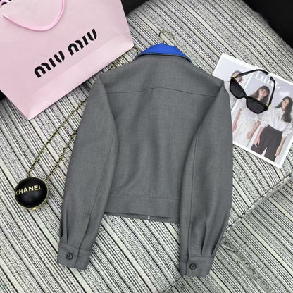 25 Early Spring Double Collar Lapel Jacket