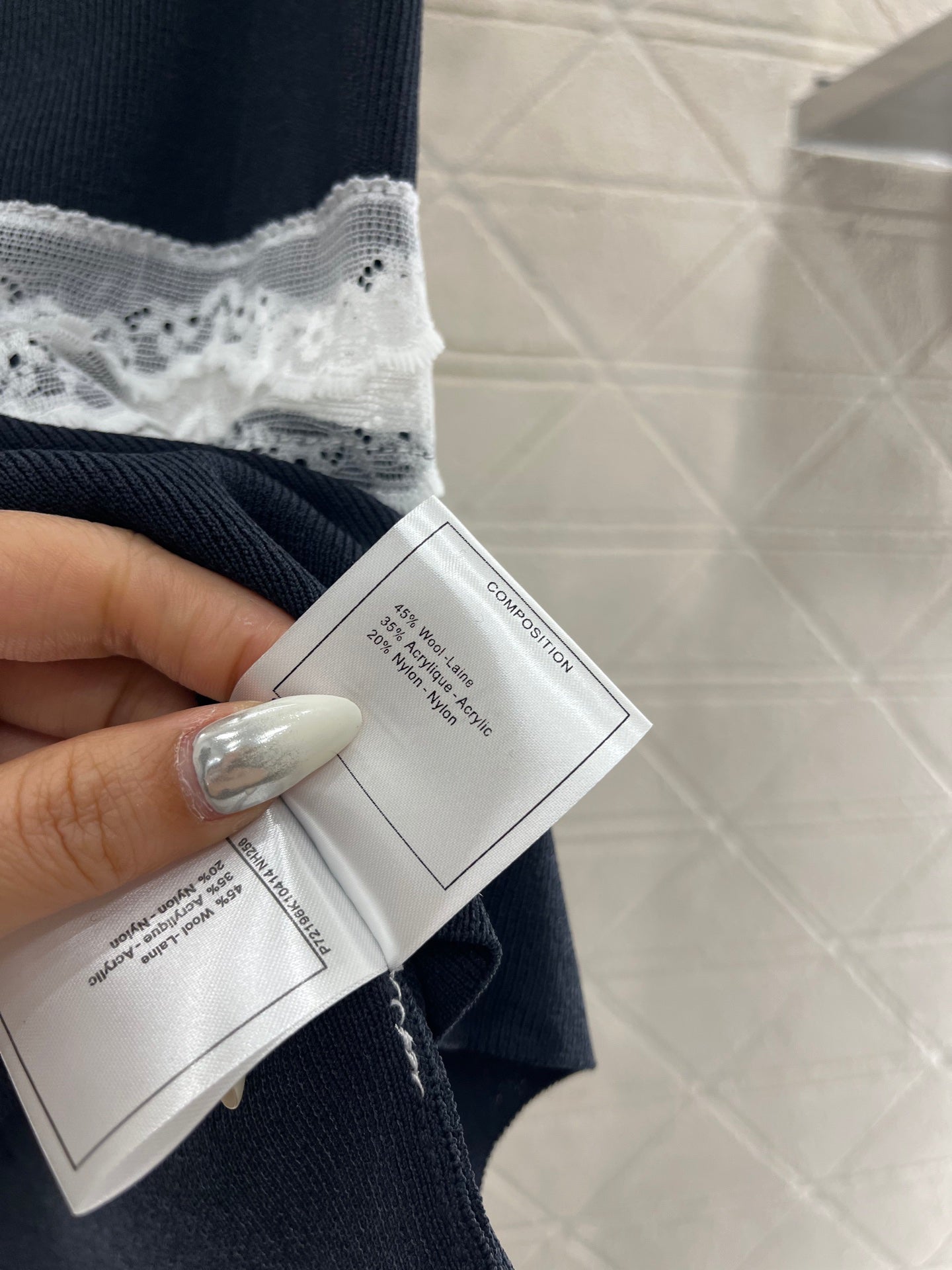 25SS Lace edge knitted suspender