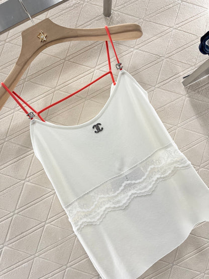 25SS Lace edge knitted suspender