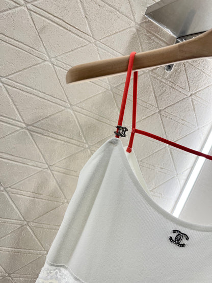 25SS Lace edge knitted suspender