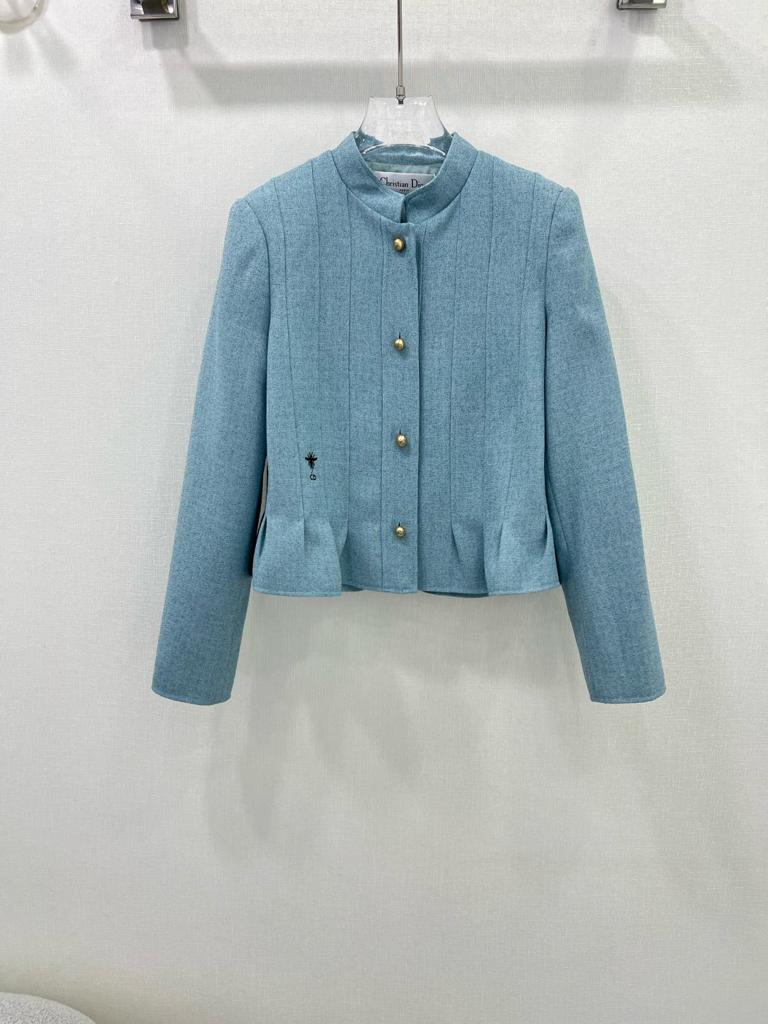 25ss Stand up collar, buckle, lotus leaf hem jacket