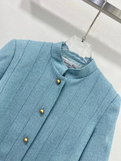 25ss Stand up collar, buckle, lotus leaf hem jacket
