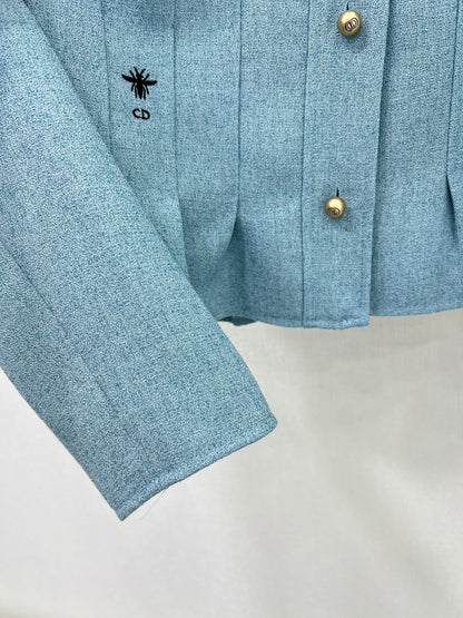 25ss Stand up collar, buckle, lotus leaf hem jacket