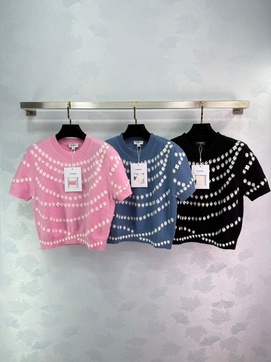 25 Pendant Jacquard Knitted Short Sleeve