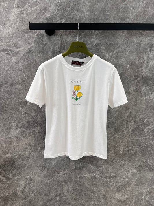 25ss Spring and Summer New Style Cartoon Fun Flower Print Short Sleeve T-shirt