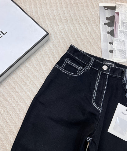 Ski series thick line straight leg jeans