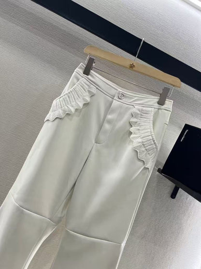 25 Vintage lace leather pants