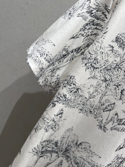 5Ss spring and summer new reactive print butterfly forest series round neck short sleeve T-shirt