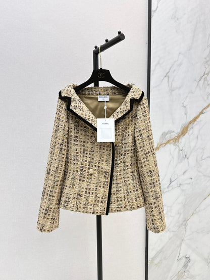 25SS Early Spring Latest One-shoulder Knitted Tweed Jacket