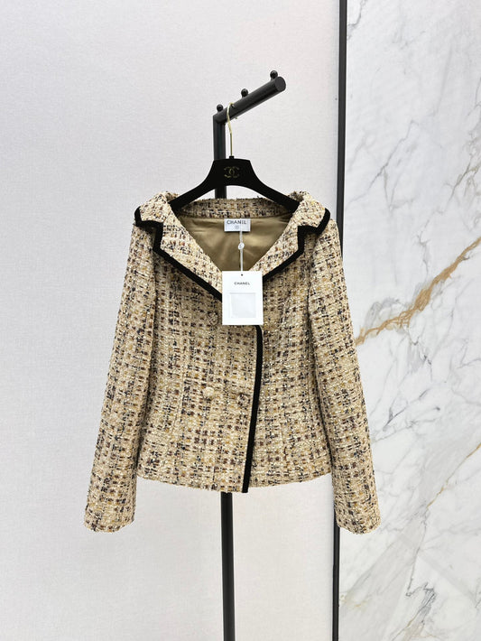 25SS Early Spring Latest One-shoulder Knitted Tweed Jacket