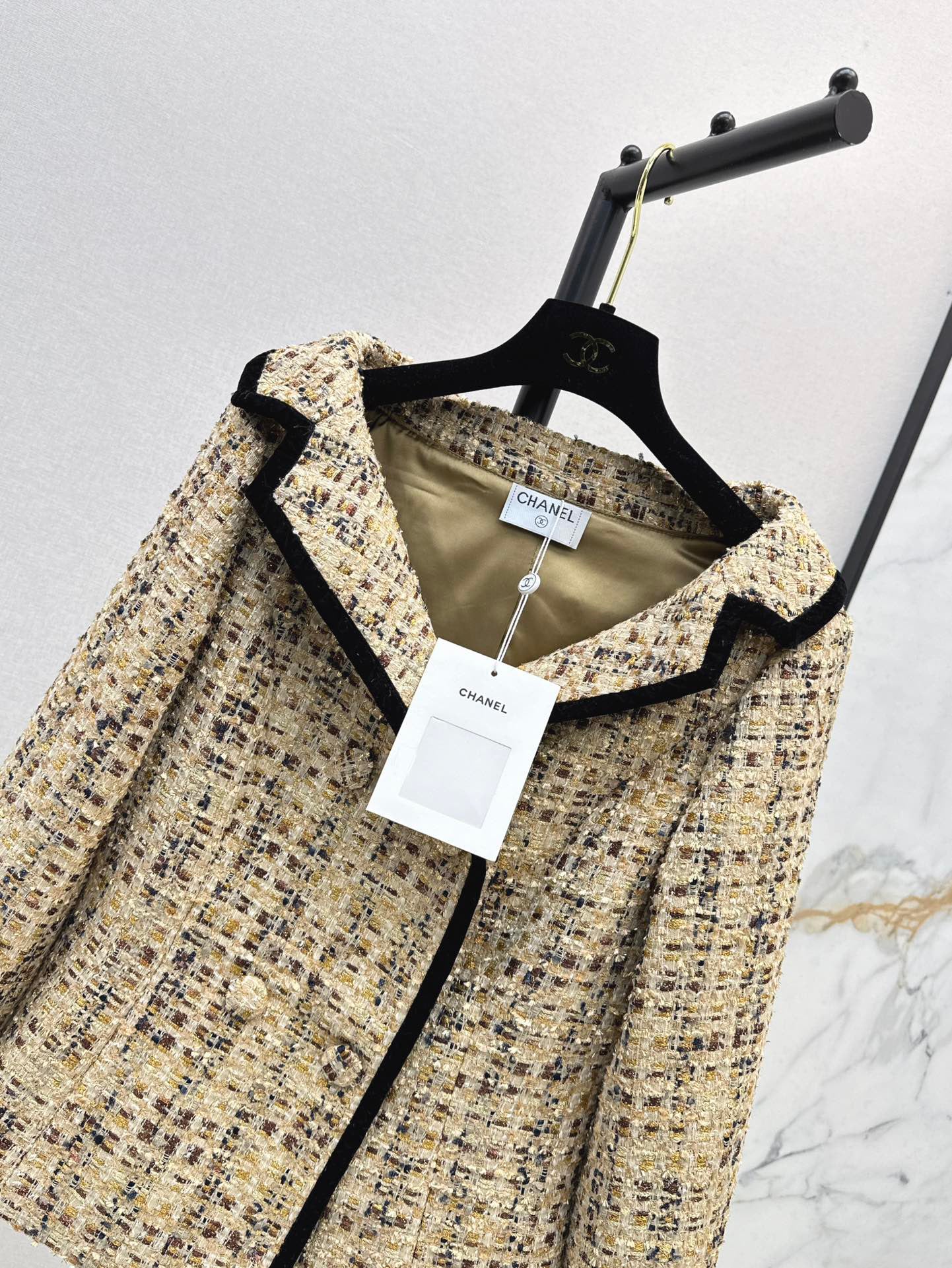 25SS Early Spring Latest One-shoulder Knitted Tweed Jacket
