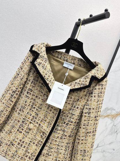 25SS Early Spring Latest One-shoulder Knitted Tweed Jacket