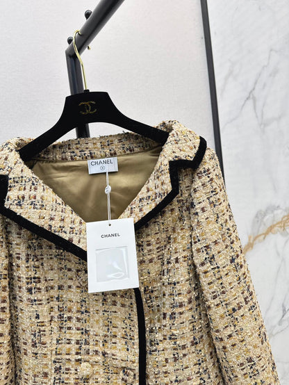 25SS Early Spring Latest One-shoulder Knitted Tweed Jacket