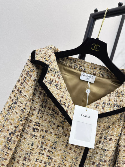 25SS Early Spring Latest One-shoulder Knitted Tweed Jacket