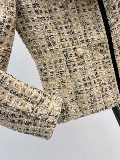 25SS Early Spring Latest One-shoulder Knitted Tweed Jacket