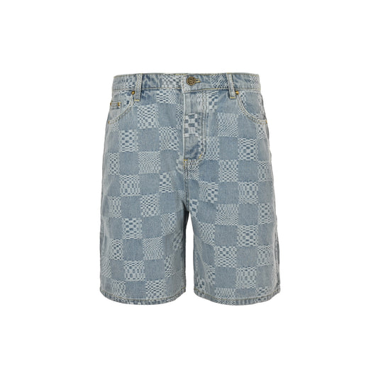 25ss checkerboard jacquard denim shorts