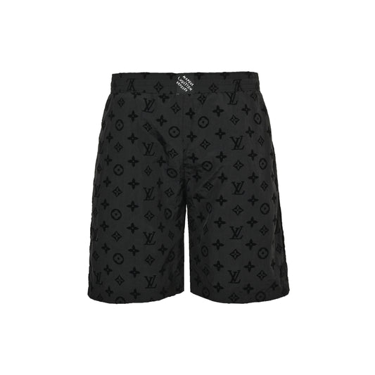 25ss full printed floral flocking beach shorts
