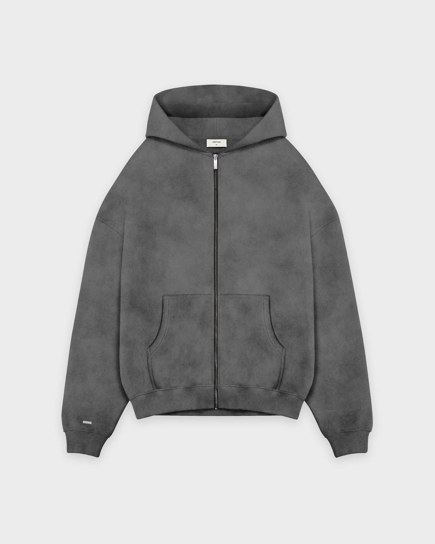 Stone Grey Basic Zip Hoodie