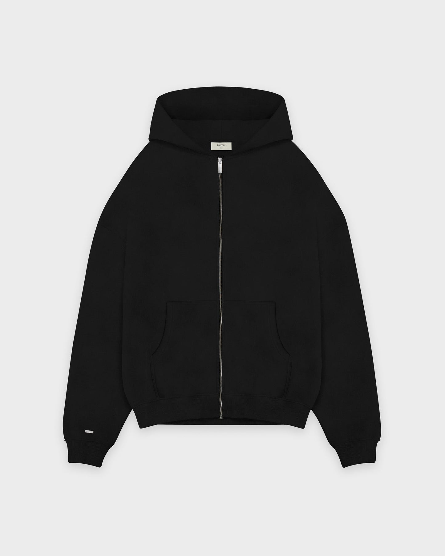 Black Basic Zip Hoodie