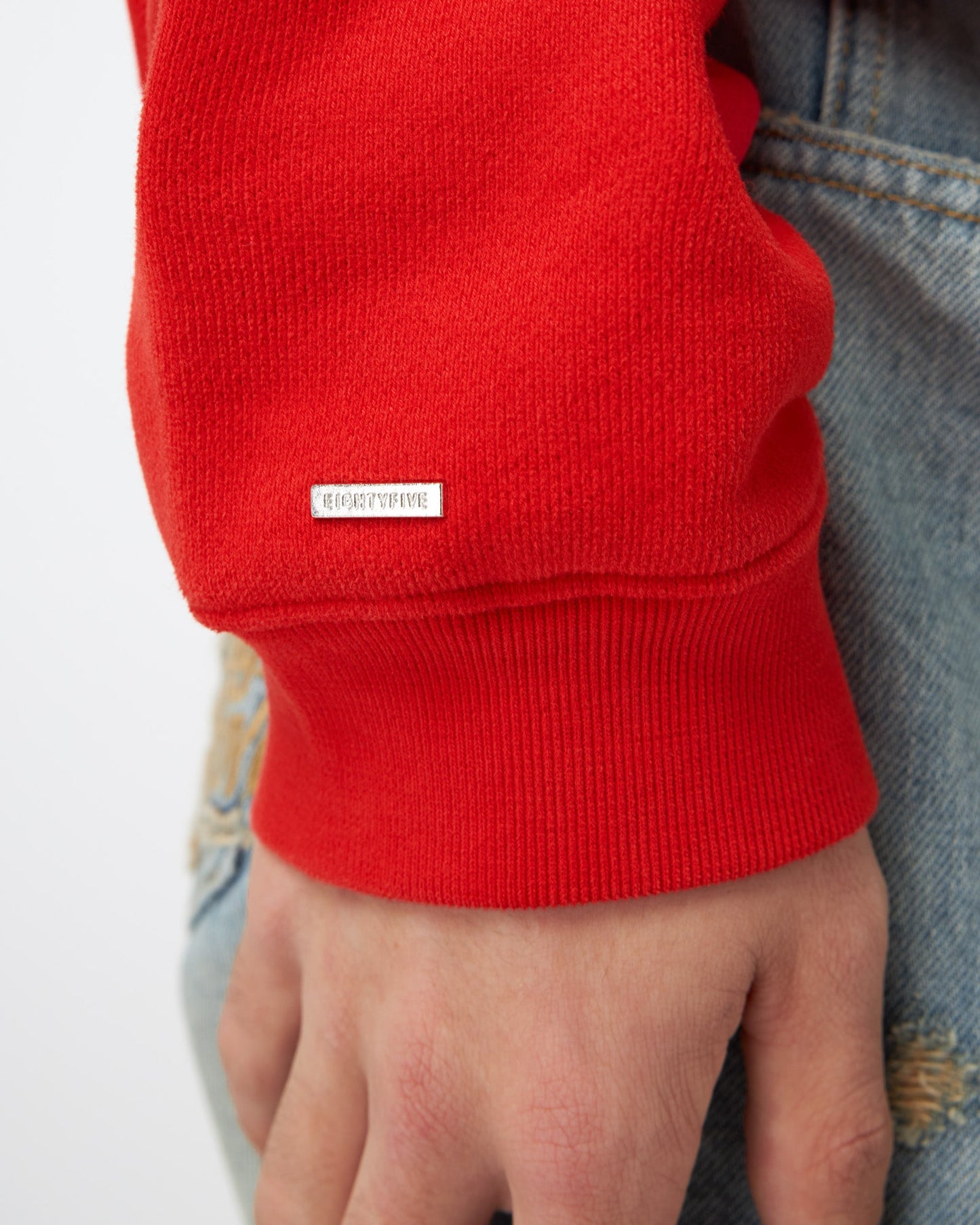 Heavy Cropped Flame Red Basic Hoodie