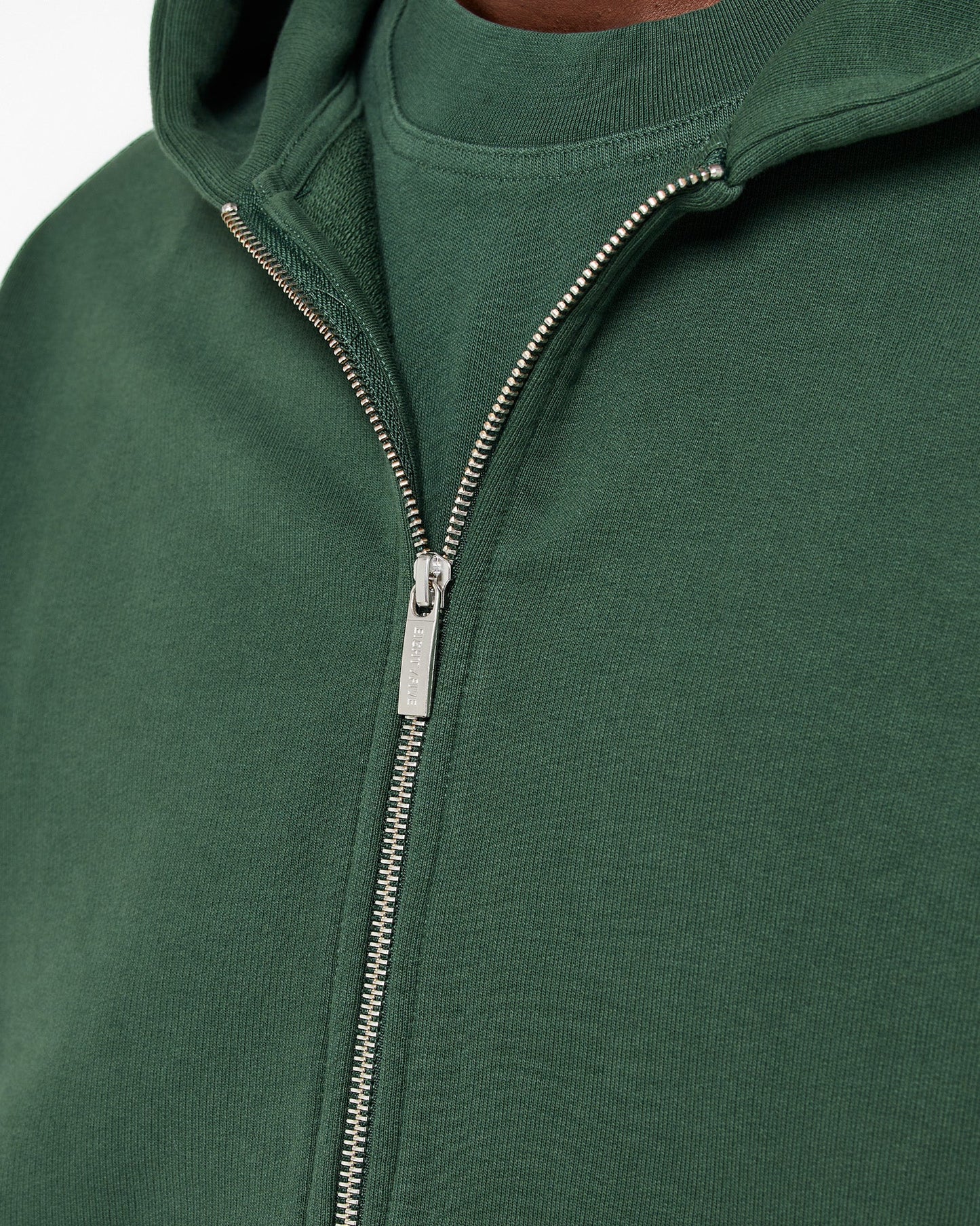 Heavy Hunter Green Basic Zip Hoodie