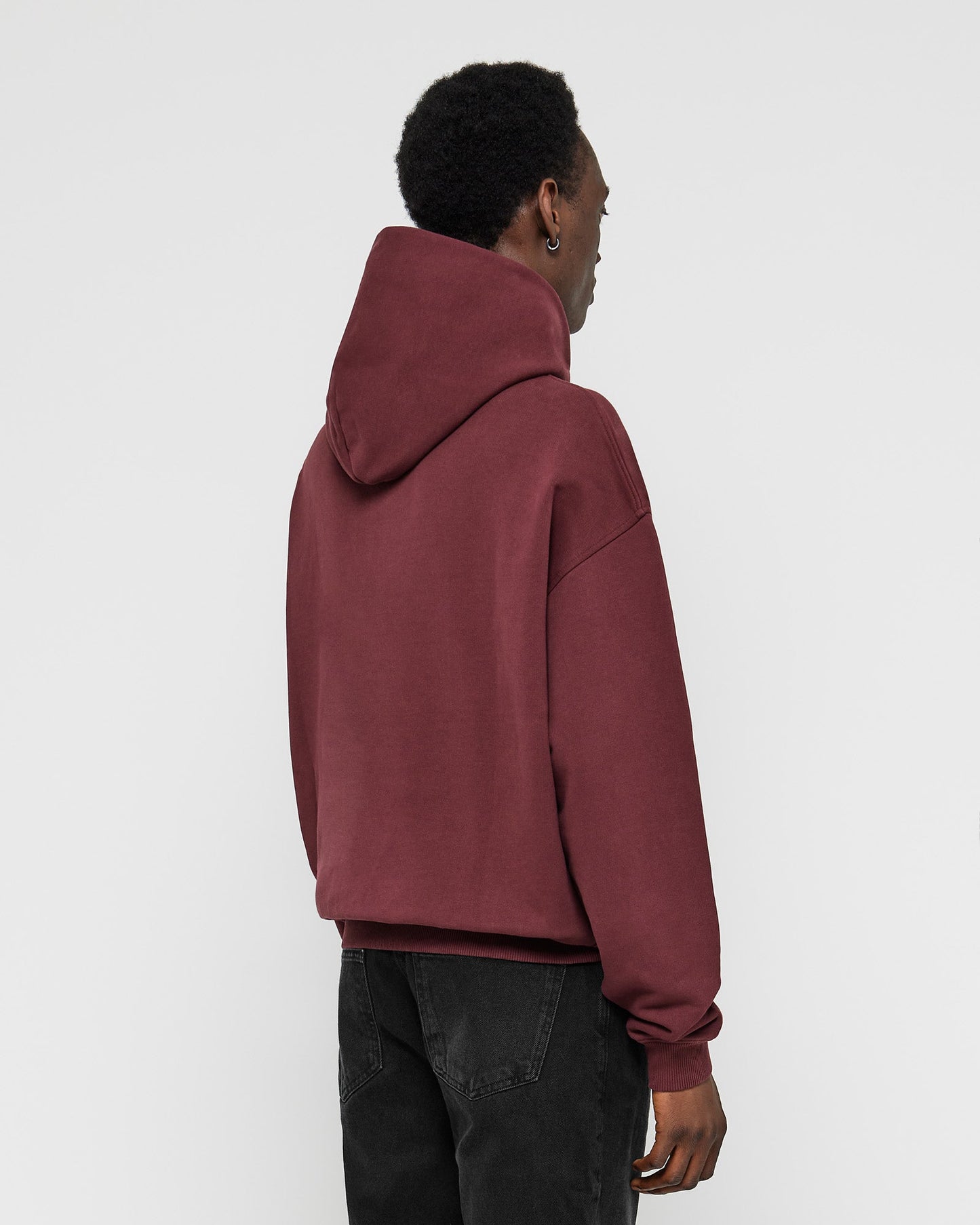 Heavy Ruby Red Basic Zip Hoodie