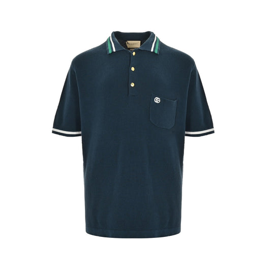 25ss Pocket Embroidered Knitted Polo Short Sleeve