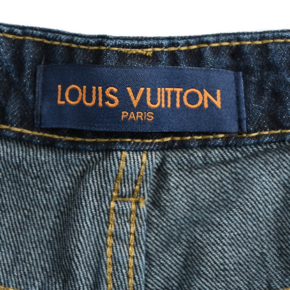 25ss rope signature letter embroidered denim shorts