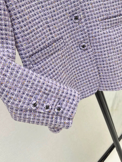 25 The latest custom woven plaid coat in early spring
